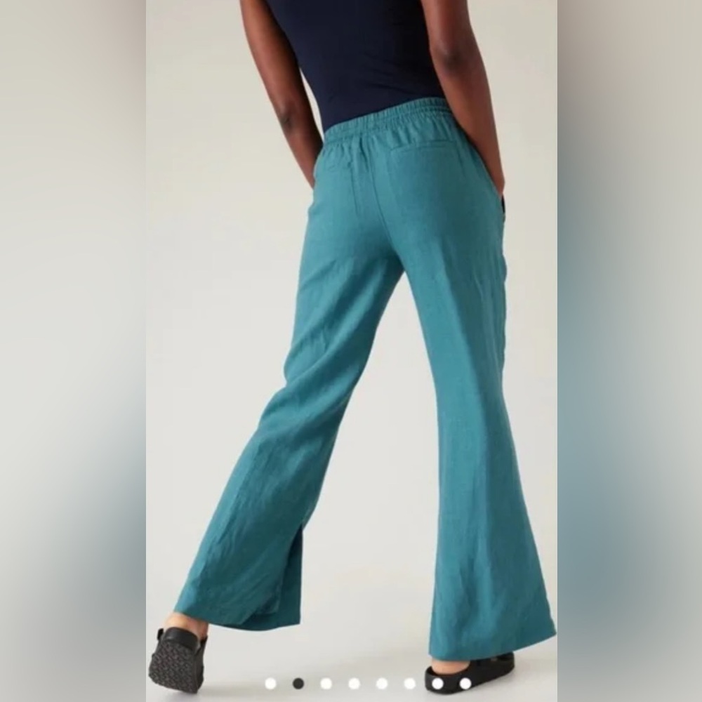 Athleta Retreat Linen wide leg pant 0T - Picture 2 of 6